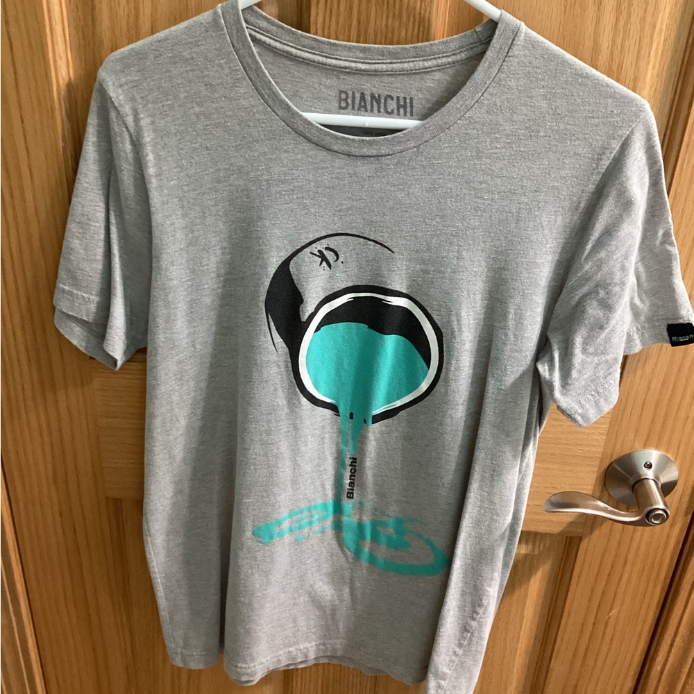 Men’s Bianchi Gray Graphic Tee - Short Sleeve, Size M